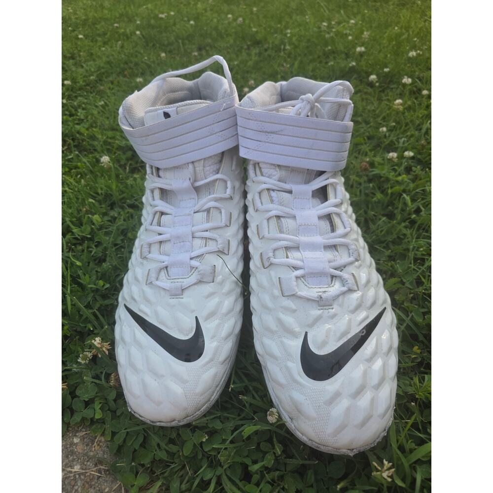 Nike Force Savage Elite Football Cleats White Black Size 17